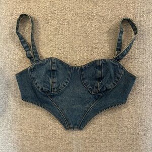 Denim Bustier Crop Top